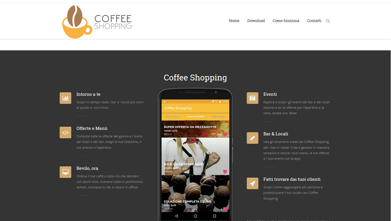 CoffeeShopping - Sito Web