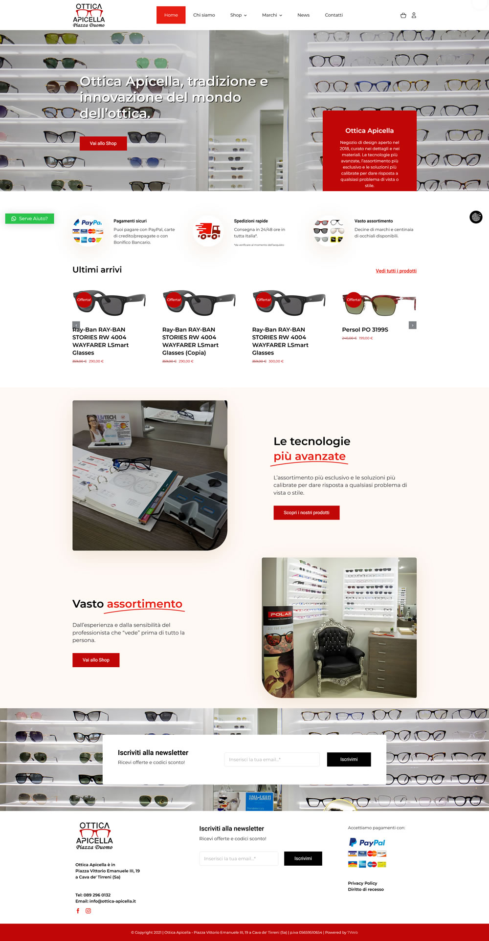 Ottica Apicella - 7Web portfolio web wordpress woocommerce siti web shop online